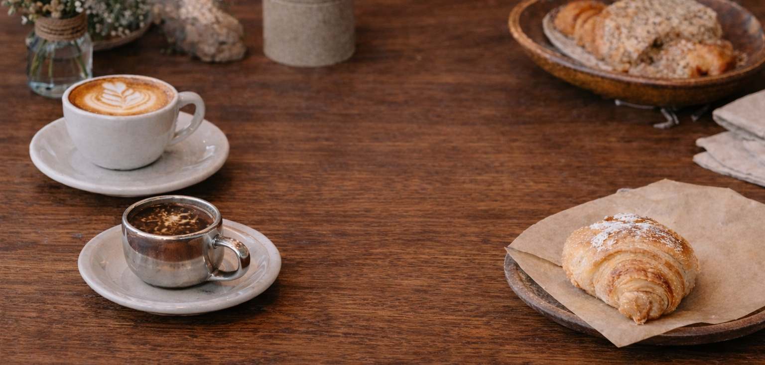 Coffee and pastry at Chit Chat Cafe